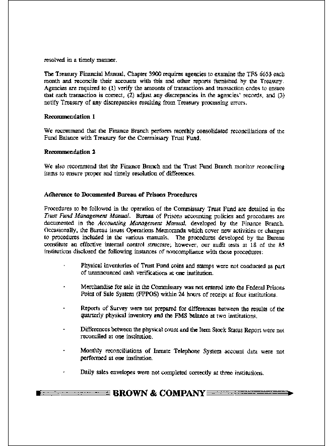 Report to Management