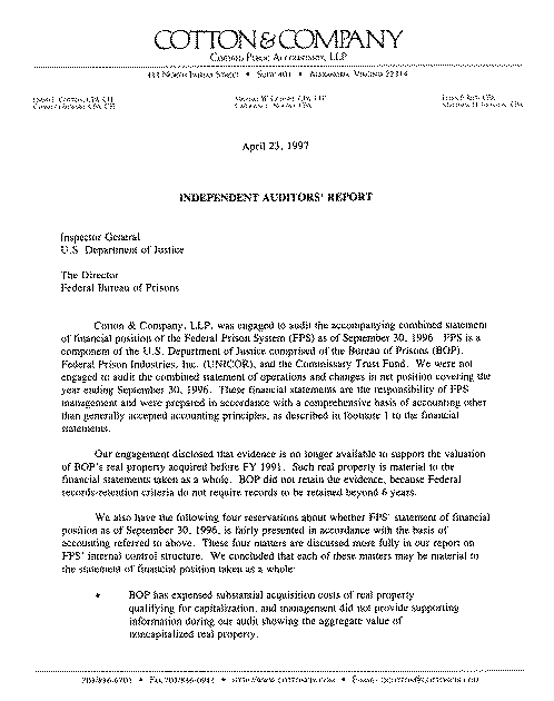Independent Auditors' Report On Principal Financial Statements