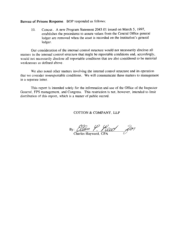 Independent Auditors' Report On Internal Control Structure