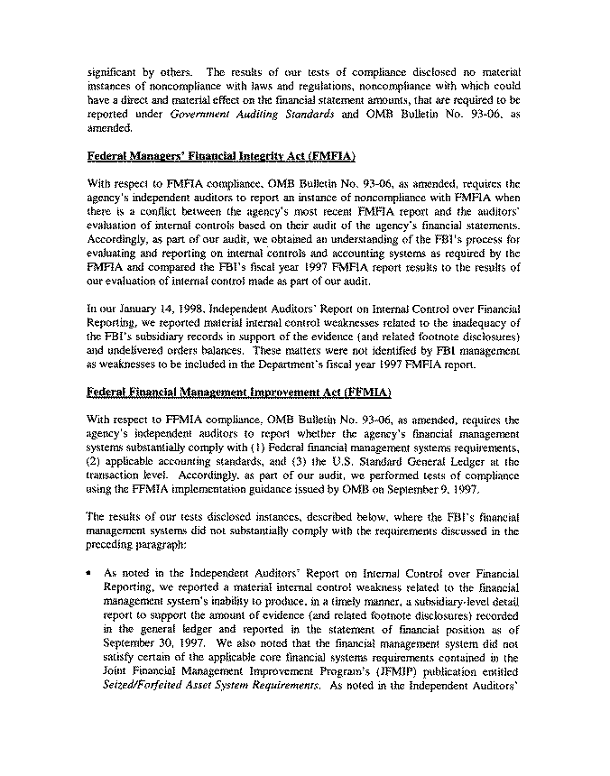 Independent Auditors' Report on Compliance with Laws and Regulations (continued)