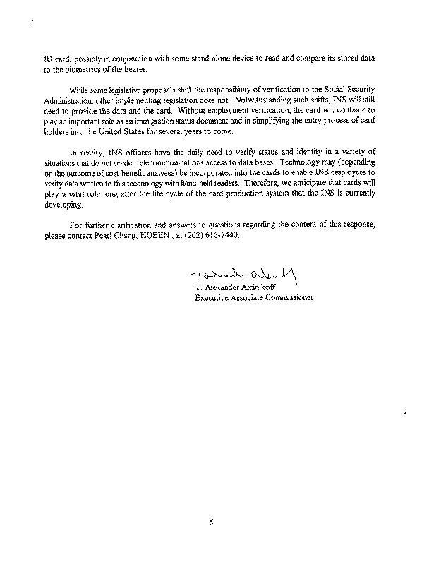 INS Response to Draft Report