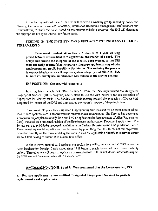 INS Response to Draft Report