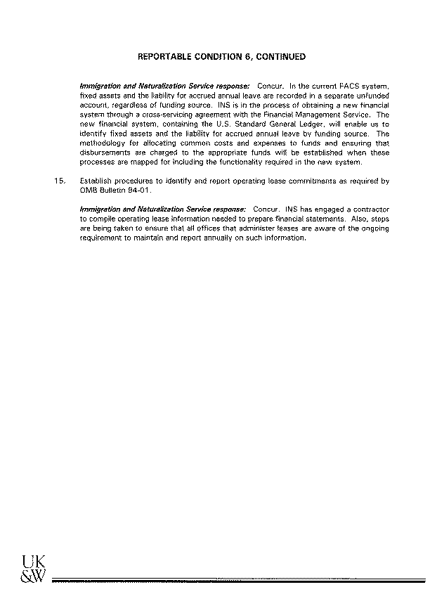 Independent Auditor's Report on Internal Control Structure