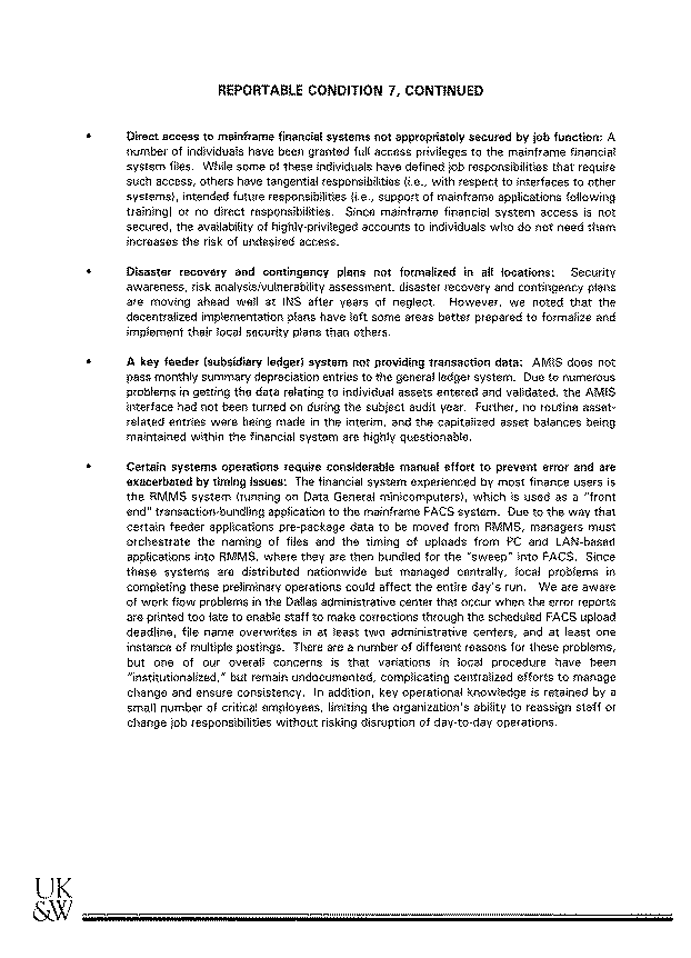 Independent Auditor's Report on Internal Control Structure
