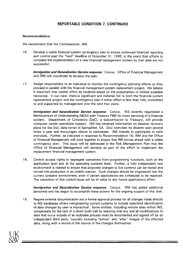Independent Auditor's Report on Internal Control Structure
