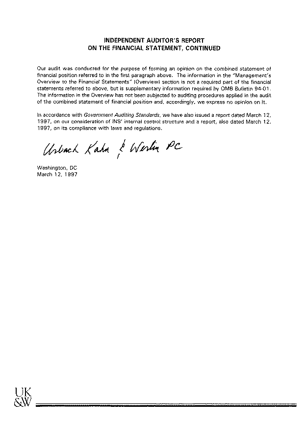 Independent Auditor's Report on the Financial Statement