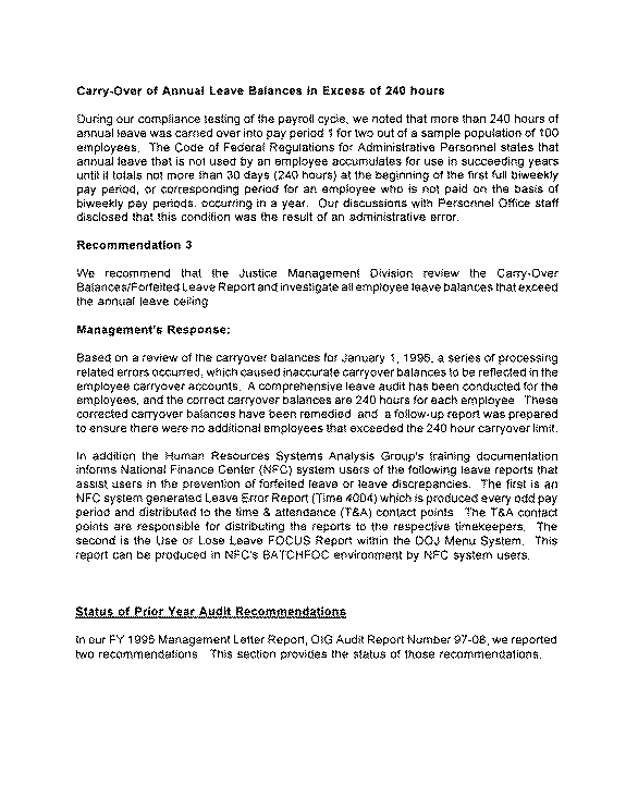 Report to Management
