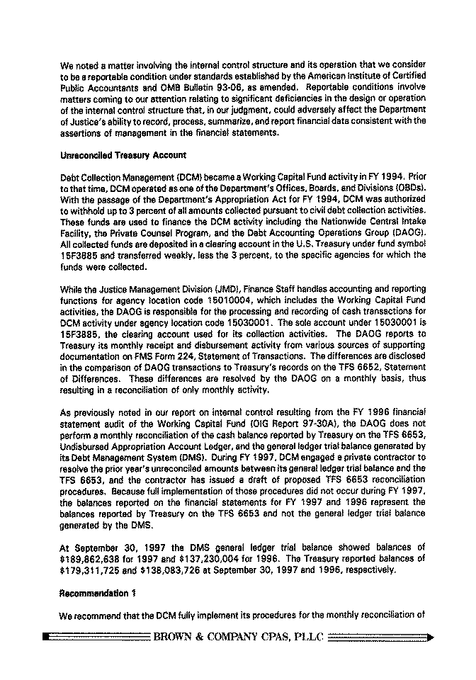 Independent Auditor's Report on Internal Control
