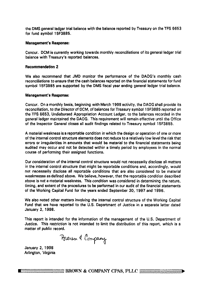 Independent Auditor's Report on Internal Control
